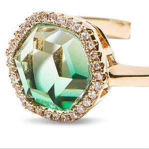 Joy Dravecky Green & Gold Metallic Ombré Chloe Ring 6-8